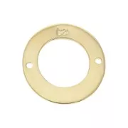 Entrepieza  redonda martillada 2 agujeros 20 mm - Chapado de Oro 3 micras x1