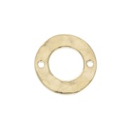 Entrepieza redondo martillado 2 agujeros 15 mm - Chapado de Oro 3 micras x1|raw }}