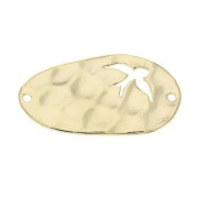 Entrepieza irregular martillado calado 25x14 mm Chapado de Oro 3 micras x1|raw }}