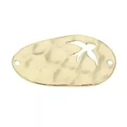 Entrepieza irregular martillado calado 25x14 mm Chapado de Oro 3 micras x1