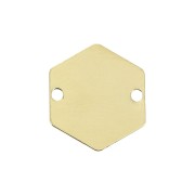 Entrepieza hexágono 2 agujeros 13.5x12 mm - Chapado de Oro 3 micras x1|raw }}