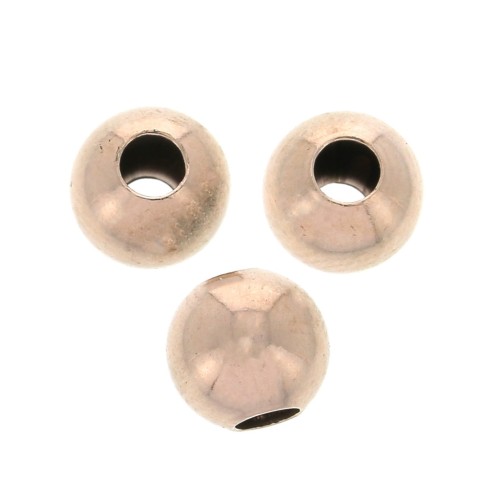 Cuentas redondas - de Fabricación Europea - 6 mm en de Plata 925 Dorado Rosa x10