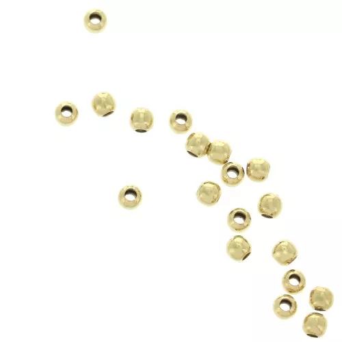 Cuentas redondas - 2 mm en de Plata 925 Dorado con oro fino x100