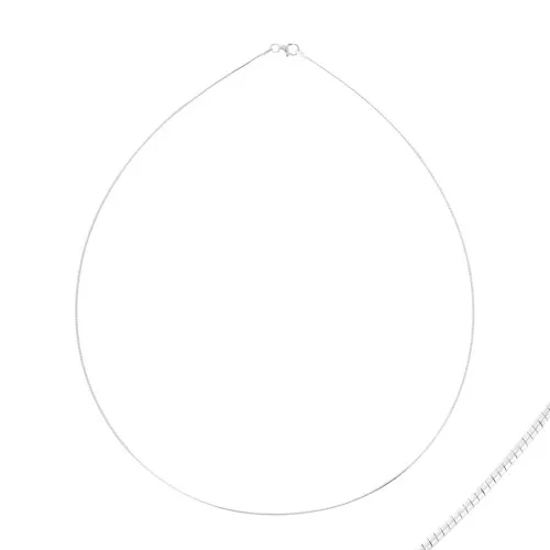 Gargantilla cadena malla omega - De Fabricación Europea - 1 mm de Plata 925 x50 cm