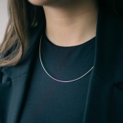 Gargantilla cadena malla omega - De Fabricación Europea - 1 mm de Plata 925 x50 cm