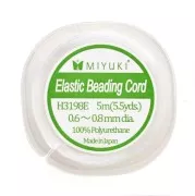 Miyuki Elastic Beading Cord 0.6 - 0.8 mm Blanco x5 m