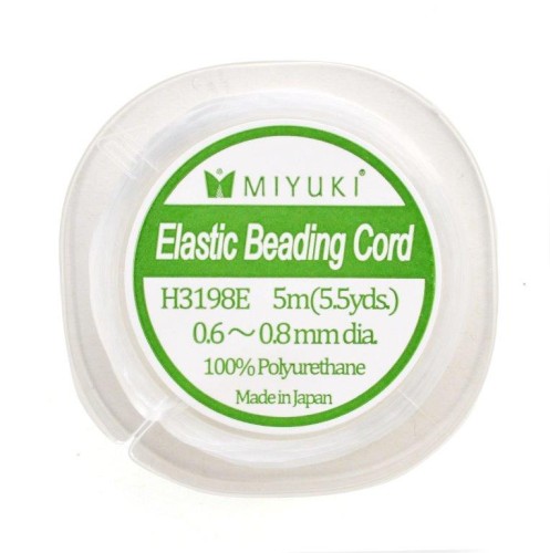 Miyuki Elastic Beading Cord 0.6 - 0.8 mm Blanco x5 m