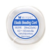 Miyuki Elastic Beading Cord 0.3 - 0.5 mm Blanco x20 m