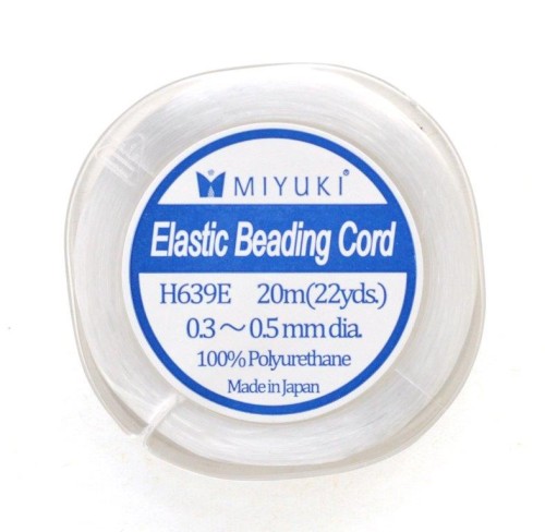 Miyuki Elastic Beading Cord 0.3 - 0.5 mm Blanco x20 m