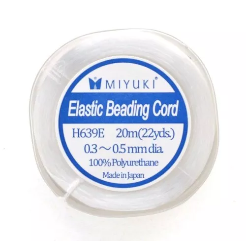 Miyuki Elastic Beading Cord 0.3 - 0.5 mm Blanco x20 m