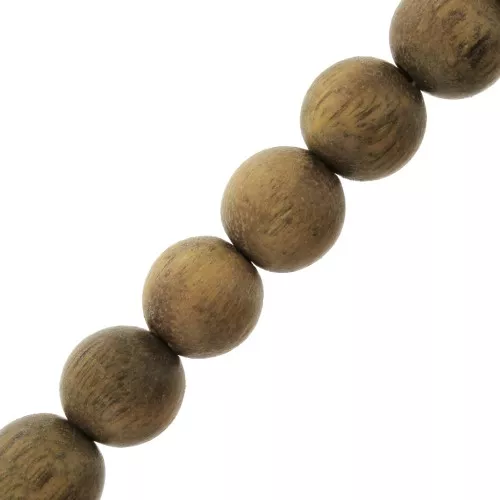 Cuentas redondas de madera d'Aloes 8 mm - Natural x10