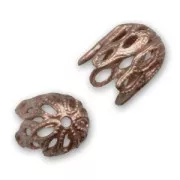 Casquillas filigrana 6 mm cobre antiguo x4