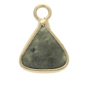 Colgante triangular con piedra de imitación gema Labradorite 16x12.5 mm Dorado x1