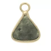 Colgante triangular con piedra de imitación gema Labradorite 16x12.5 mm Dorado x1