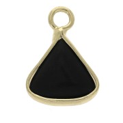 Colgante triangular con piedra de imitación gema Black Onyx 16x12.5 mm Dorado x1