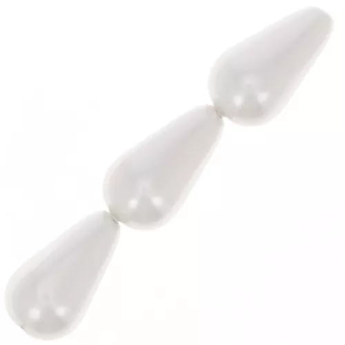 Peras nacaradas 16x9 mm White x10
