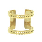 Anillo ajustable multi-agujeros para tejido cuentas Miyuki 15.7mm Acero inoxDorado|raw }}