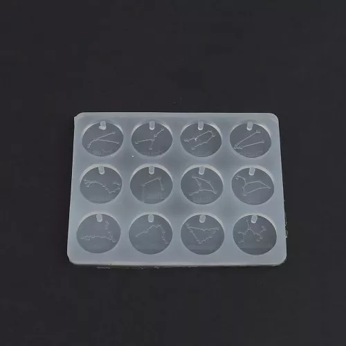 Molde de silicono para colgantes - Constelación  12 signos del Zodiaco 115x88 mm x1
