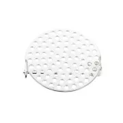 Base de broche tamis redondo 25.5 mm a decorar - Chapado en plata fina x1