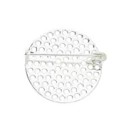 Base de broche tamis redondo 25.5 mm a decorar - Chapado en plata fina x1