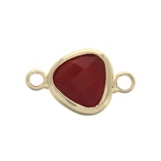 Entrepieza gota 2 anillas cristal facetado forma gota 14x9 mm Dorado/Granate x1|raw }}