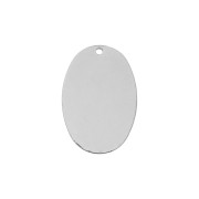 Colgante ovalado de latón martillado 26.5x17 mm - Rodiado x1