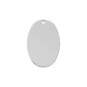 Colgante ovalado de latón martillado 26.5x17 mm - Rodiado x1