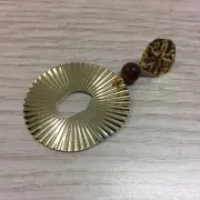 Dije redondo irregular de latón martillado 16 mm - Dorado x1