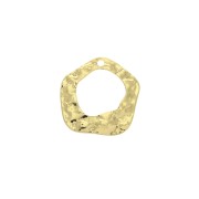 Dije pentágono irregular calado martillado de latón 16.5x15 mm - Dorado x1|raw }}