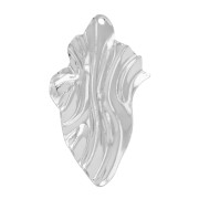 Colgante irregular efecto arrugado de latón 45x25 mm - Rodiado x1