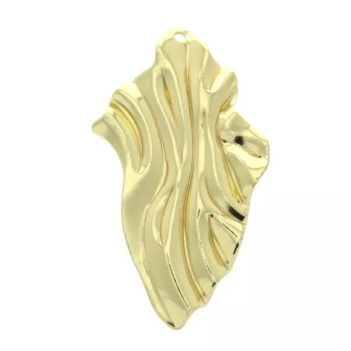 Colgante irregular efecto arrugado de latón 45x25 mm - Dorado x1