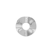 Colgante redondo irregular calado ondulado de latón 24 mm - Rodiado x1|raw }}