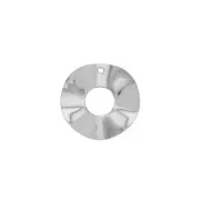 Colgante redondo irregular calado ondulado de latón 24 mm - Rodiado x1