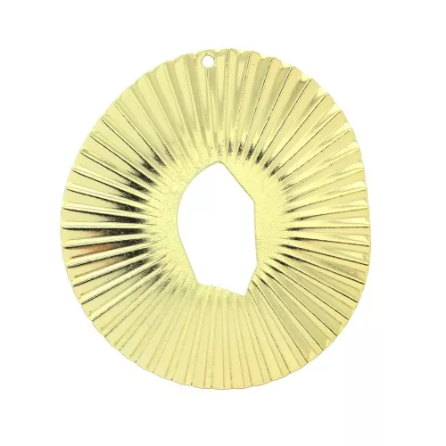 Colgante irregular calado efecto arrugado de latón 42x38 mm - Dorado x1