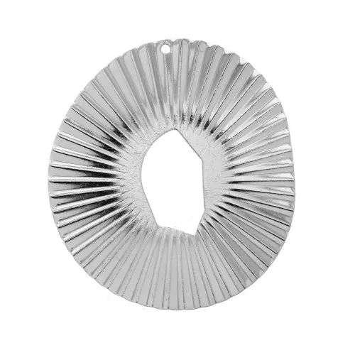 Colgante irregular calado efecto arrugado de latón 42x38 mm - Rodiado x1