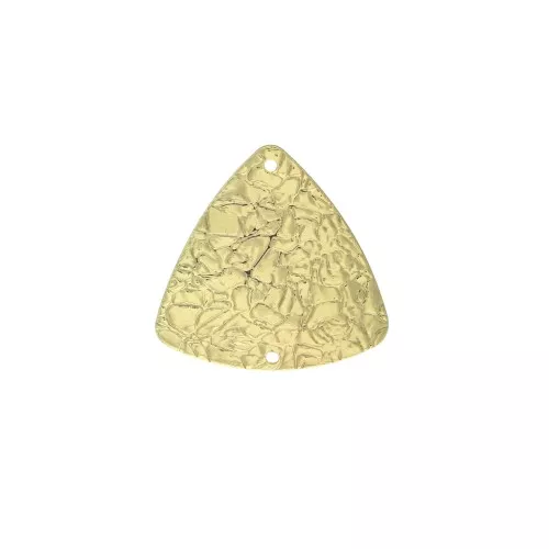 Entrepieza triangular irregular martillado 2 agujeros 26 mm - Dorado x1