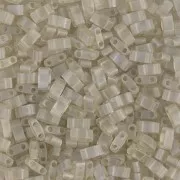 Miyuki Half Tila Beads 5x2.3x1.9mm HTL-3173 - Matte Transparent Oyster Luster x10g