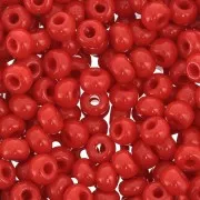 Cuentas de Rocalla Preciosa 7/0, 3,5 mm - Rojo opaco, 20 g