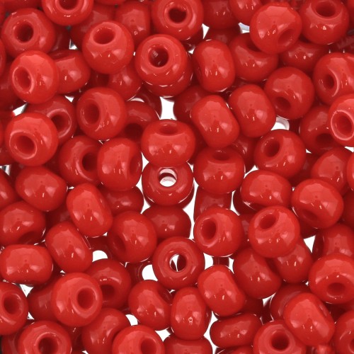 Cuentas de Rocalla Preciosa 7/0, 3,5 mm - Rojo opaco, 20 g
