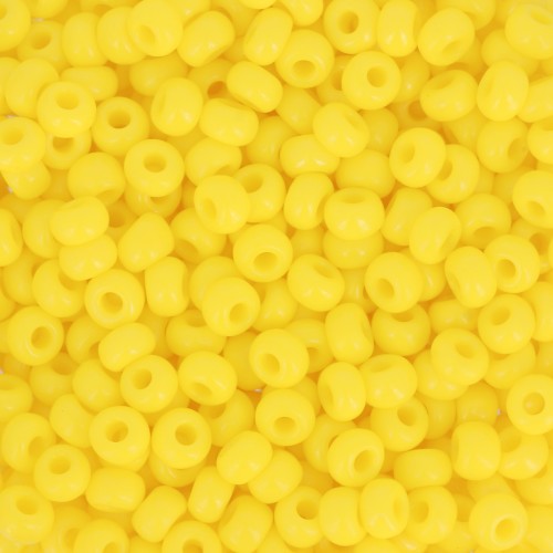 Cuentas de Rocalla Preciosa 7/0, 3,5 mm - Amarillo opaco, 20 g