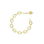 Pendientes de Aro efecto cadena a decorar de latón 29mm Dorado x2|raw }}