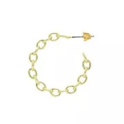 Pendientes de Aro efecto cadena a decorar de latón 29mm Dorado x2