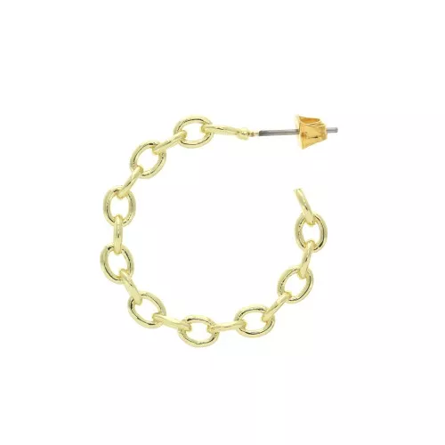 Pendientes de Aro efecto cadena a decorar de latón 29mm Dorado x2