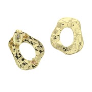 Ganchos pendientes martillados anilla abierta a decorar 17x15 mm Dorado x2