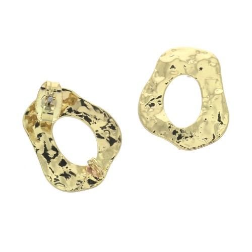 Ganchos pendientes martillados anilla abierta a decorar 17x15 mm Dorado x2