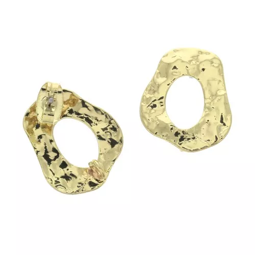 Ganchos pendientes martillados anilla abierta a decorar 17x15 mm Dorado x2