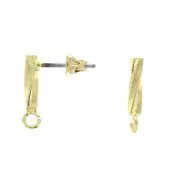 Ganchos de pendientes barras trenzadas - anilla abierta a decorar 13.5x2.5 mm Dorado x2