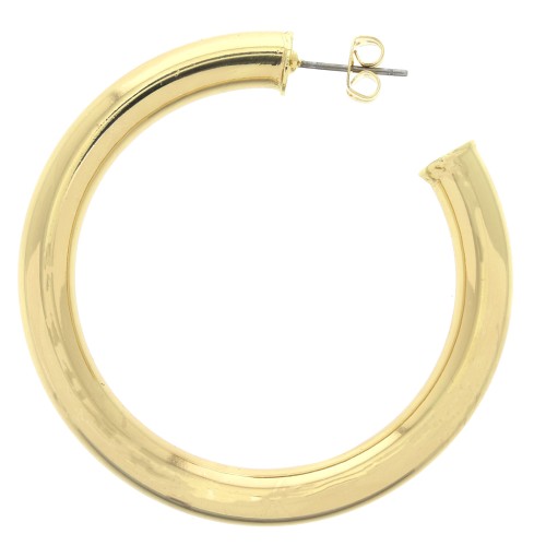 Aros de pendientes a decorar de latón 49 mm - Dorado x2