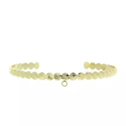 Pulsera jonc de latón con anilla cerrada a decorar 4.6x160 mm - Dorado x1