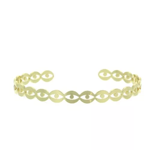Pulsera jonc forma ojo de latón a decorar 6x160 mm - Dorado x1